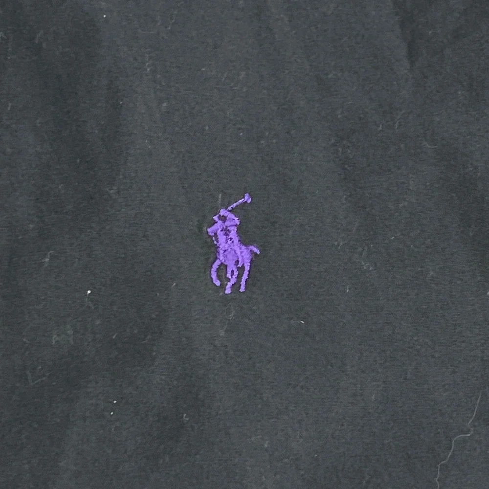 Ralph Lauren Mens Button Down Shirt Large Black Purple Pony Logo Long Sleeve